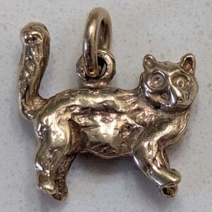 Solid Gold Cat Pendant
